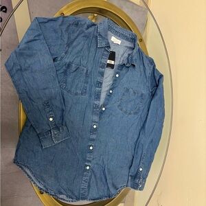 Casual Denim Button-Down Shirt for Women